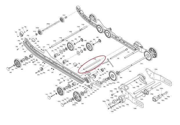 16" Track Heavy Duty Rear Cross Shaft